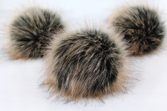Porcupine Faux Fur Pom or DIY Square Fur Poms Faux Fur Poms Poms for  Beanies Fluffy Pom Poms 