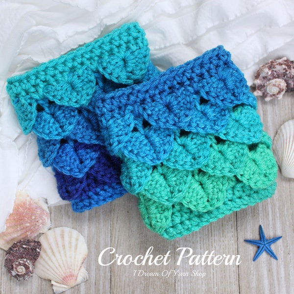 Mermaid Scales Coffee Cozy Pattern - PDF PATTERN ONLY- Coffee Cozy- Coffee Sleeve - Reusable - Cozie - Crochet Pattern