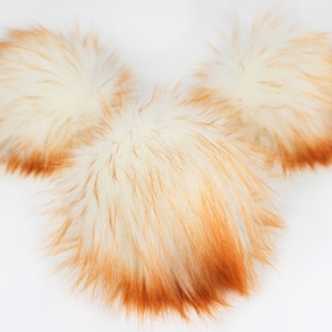 Vanilla Pumpkin Faux Fur Pom OR DIY Square - Fur Poms - Faux Fur Poms- Poms For Beanies - Fluffy Pom Poms