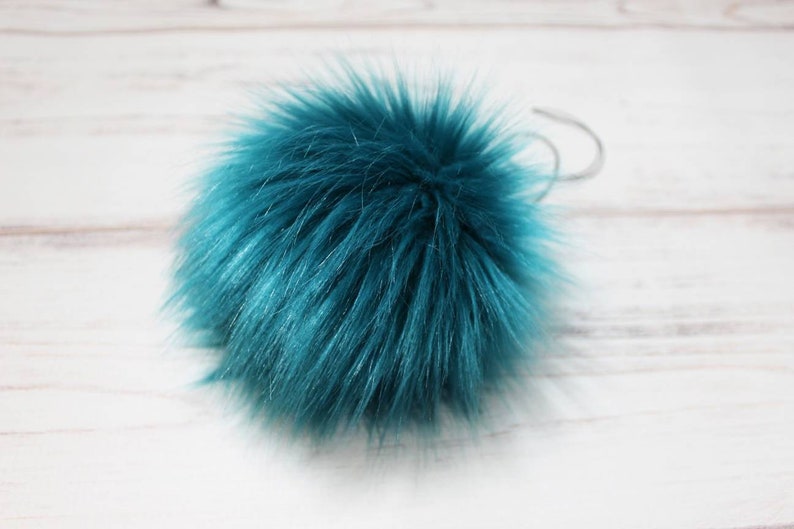 Teal Faux Fur Pom Pom Fur Pom Faux Fur Pom Pom For | Etsy