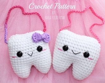 Crochet Tooth Fairy Pillow PATTERN ONLY- PDF Pattern- Amigurumi Tooth Fairy Pillow