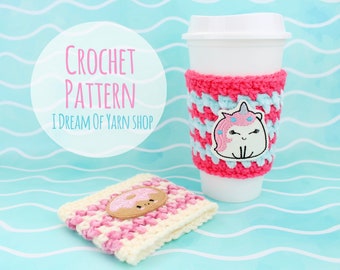 Moss Stitch Coffee Cozy -PDF PATTERN- Digital Download ONLY- Crochet Pattern- Crochet Coffee Sleeve Pattern- Cozie