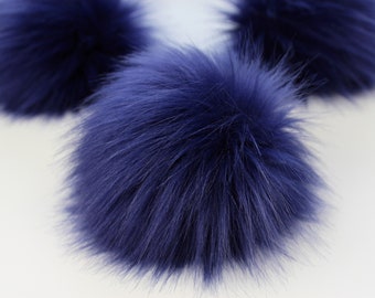 Eggplant Faux Fur Pom OR DIY Square- Fur Pom - Pom For Beanies - Fluffy Pom Pom- Pom Pom