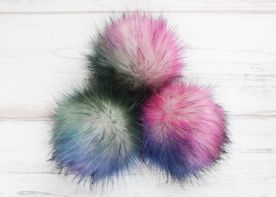 Stellar Faux Fur Pom OR DIY Square Fur Poms Poms for Beanies Fluffy Pom  Poms 