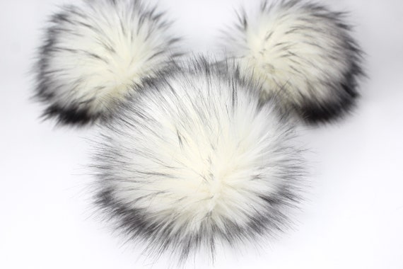 Husky Faux Fur Pom OR DIY Square Fur Poms Faux Fur Poms Poms for Beanies  Fluffy Pom Poms 