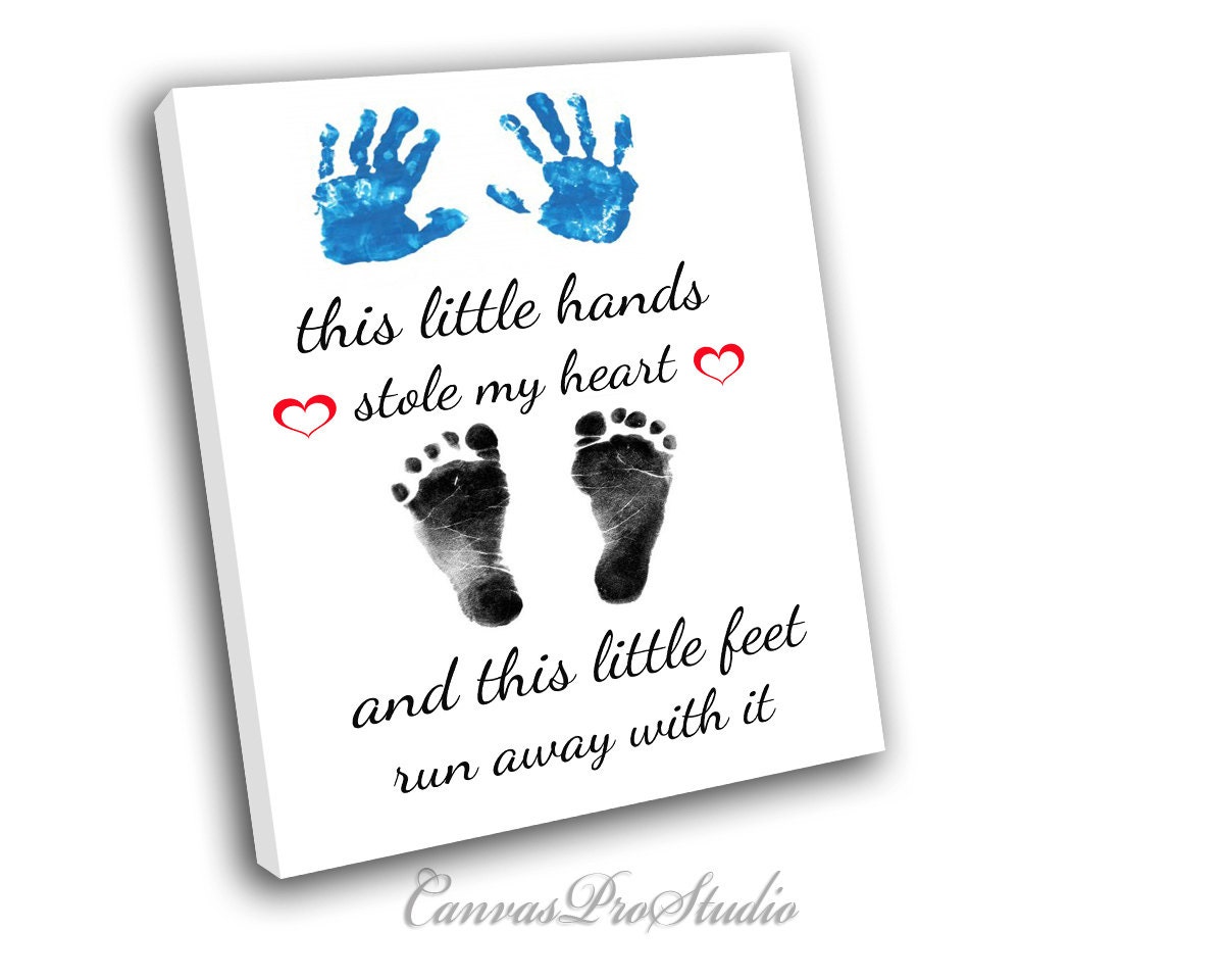 Baby's hands and feet prints on canvas baby's memorie Etsy