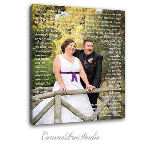 1st Anniversary gift First Dance Lyrics, Picture with Wedding Vows, Gift, Wedding Vows Canvas, Wedding Registry,Anniversary,Engagement Gift image 3