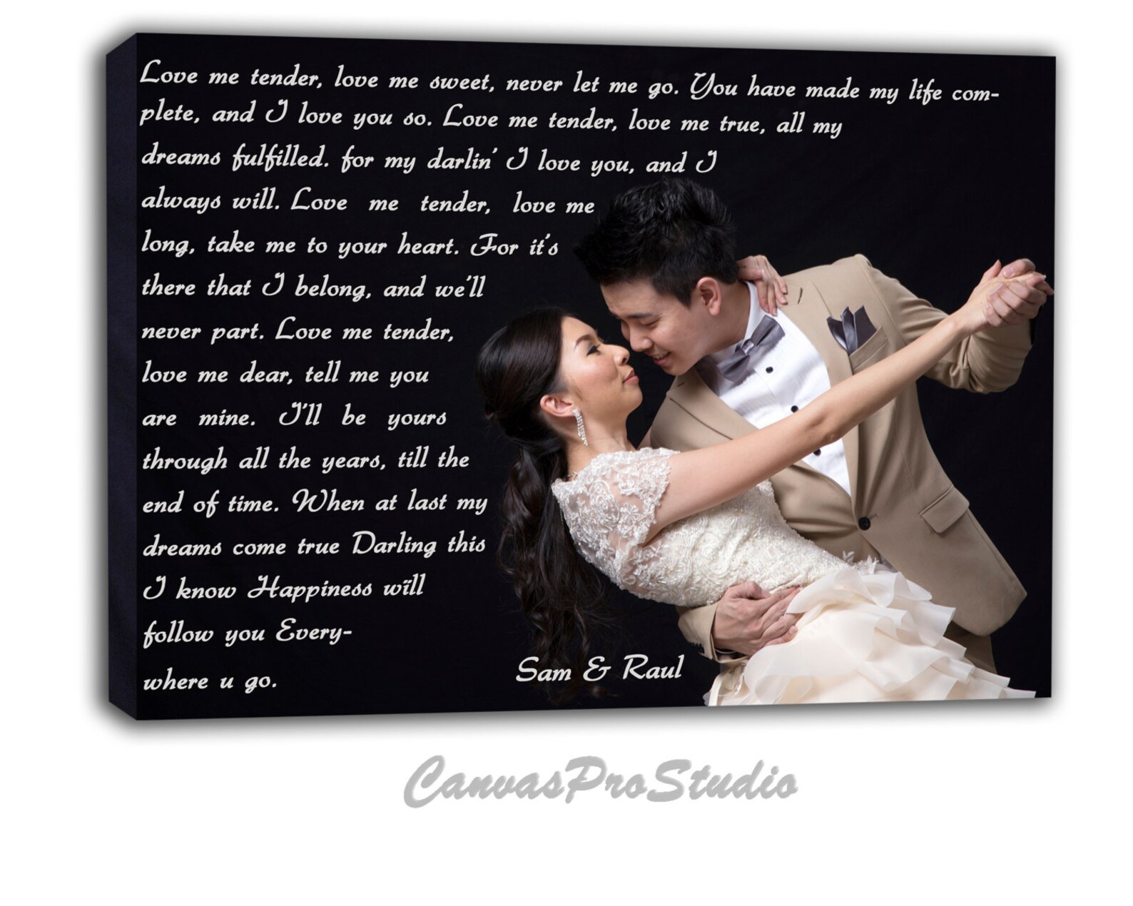 Wedding photo with vows Wedding photo with text Wedding photo | Etsy