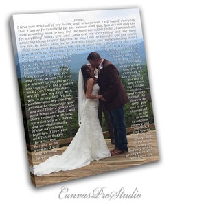 1st Anniversary gift First Dance Lyrics, Picture with Wedding Vows, Gift, Wedding Vows Canvas, Wedding Registry,Anniversary,Engagement Gift image 2