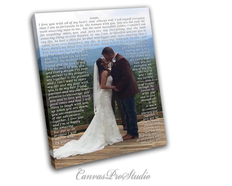 1st Anniversary gift First Dance Lyrics, Picture with Wedding Vows, Gift, Wedding Vows Canvas, Wedding Registry,Anniversary,Engagement Gift image 2