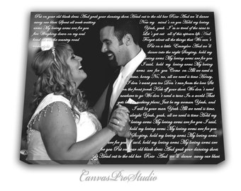 Black&White Photography/ Gallery Wrapped/ Wedding Songs/ first dance Lyrics/Quotes/Perfect Custom Wall DecorFirst Dance Lyrics.