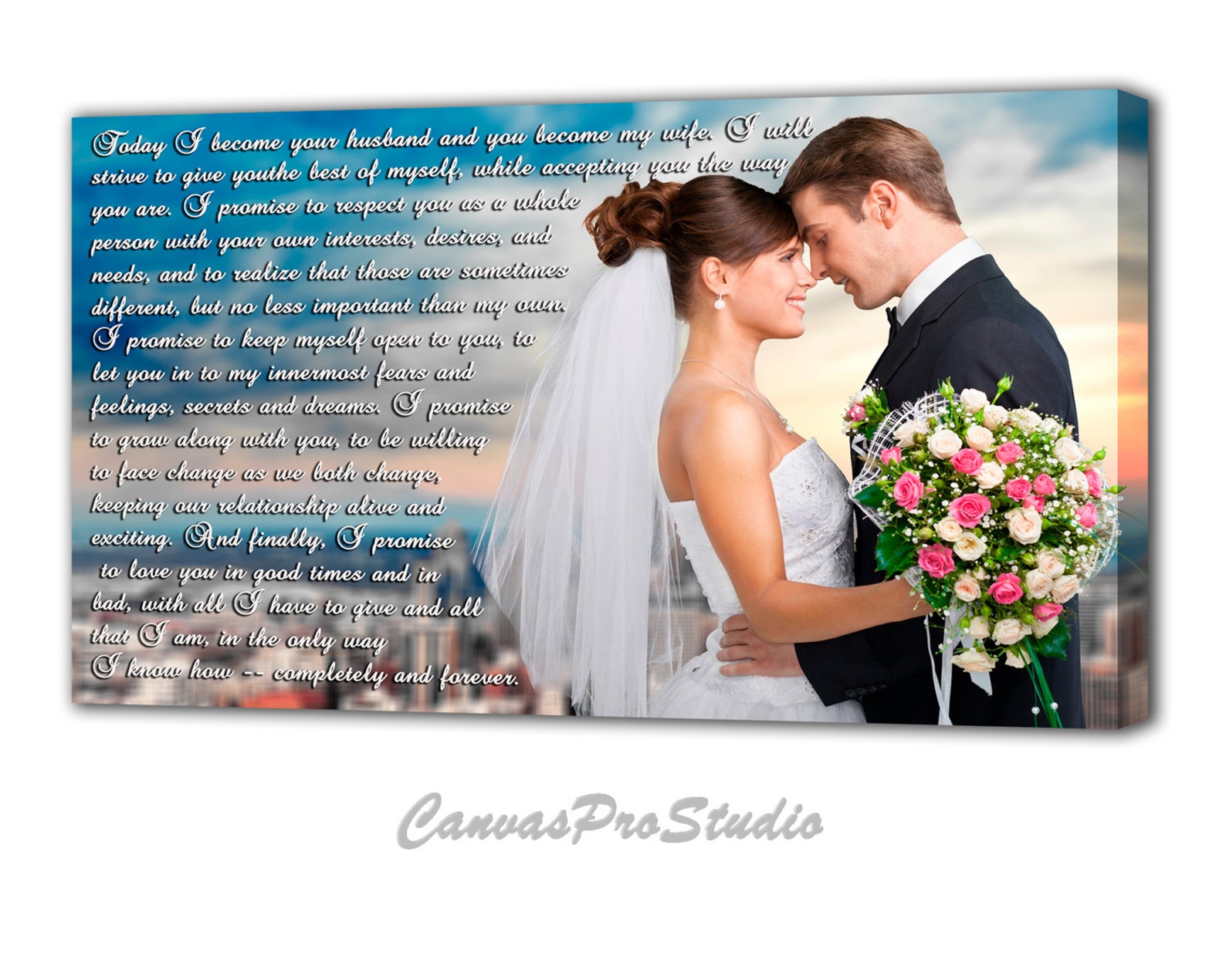 Custom canvas with lyrics Photo portrait lyrics Wedding song Etsy