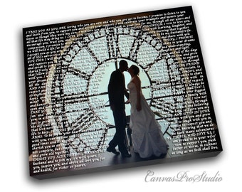 First Dance Lyrics, Picture with Wedding Vows, Gift,  Wedding Vows Canvas, Wedding Vows, Wedding Registry, Anniversary, Engagement Gift