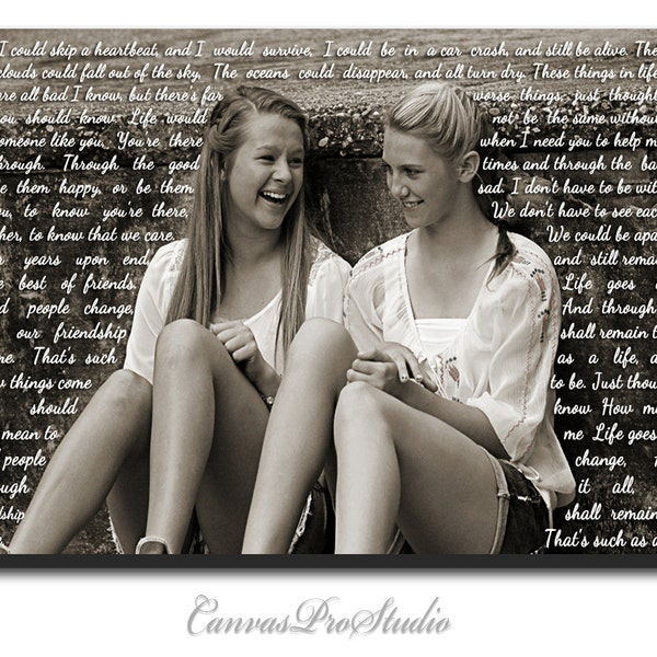 My Photo with Lyrics, Quotes, Words. Custom Gallery Canvas Print. Great Graduation Gift.