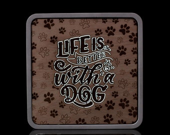 Dog Dog Life Design LED Light Box Concrete / Wood - Decorative Ambience