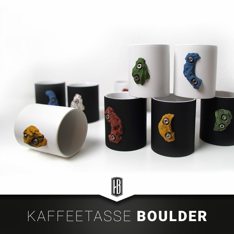 Coffee cup with climbing handle from bouldering sport image 1