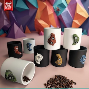 Klettertasse mit Boulderstein-Griff aus Keramik, matt schwarz oder weiß, Geschenk für Kletterer und Boulderer