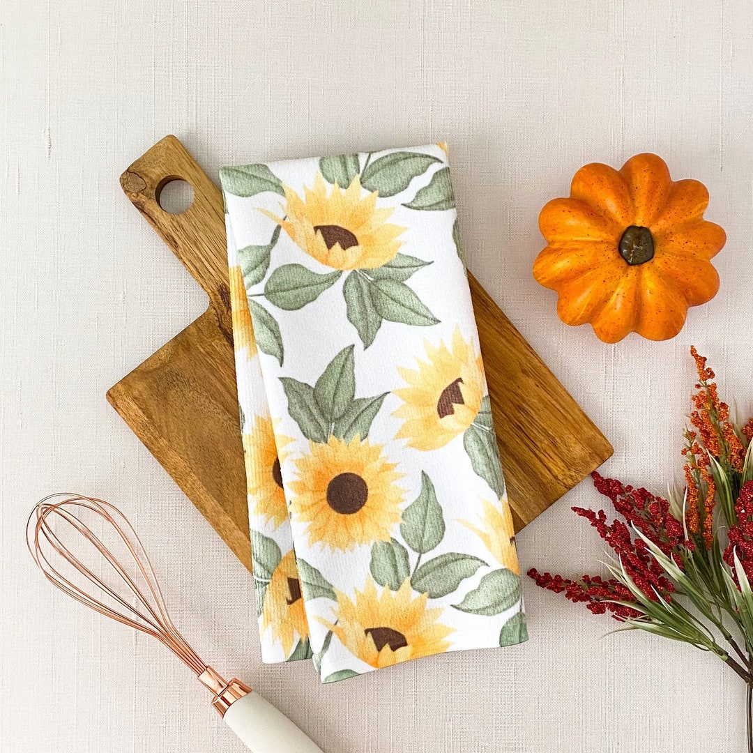 Sunflower Hand Towel Sunflower Kitchen Towel Farmhouse Etsy