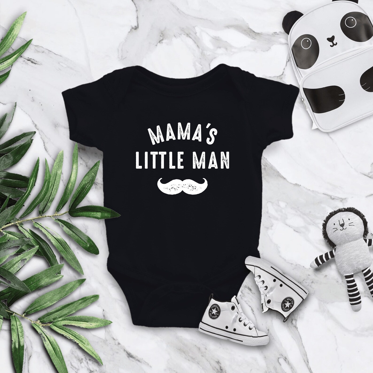 Mamas little man onesie Baby boy onesie Black Etsy