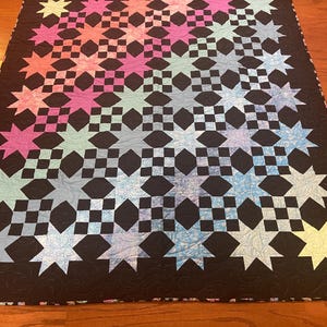 midnight rainbow of stars quilt