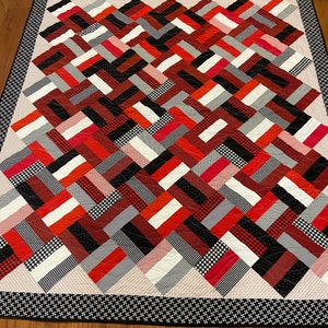 Red, white and black quilt