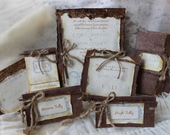 Seeded Plantable Wedding Invitation embellished with twine and twigs