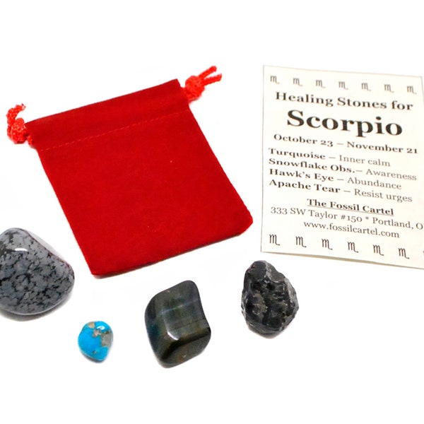 Zodiac Healing Stones Pouch - Scorpio - Basic Pouch