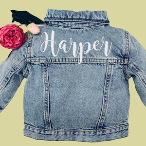 Custom Embroidered High Quality Denim Jean Jacket for Baby, Toddler, Girls and Boys Kids. Old Navy and Gap (runs smaller)