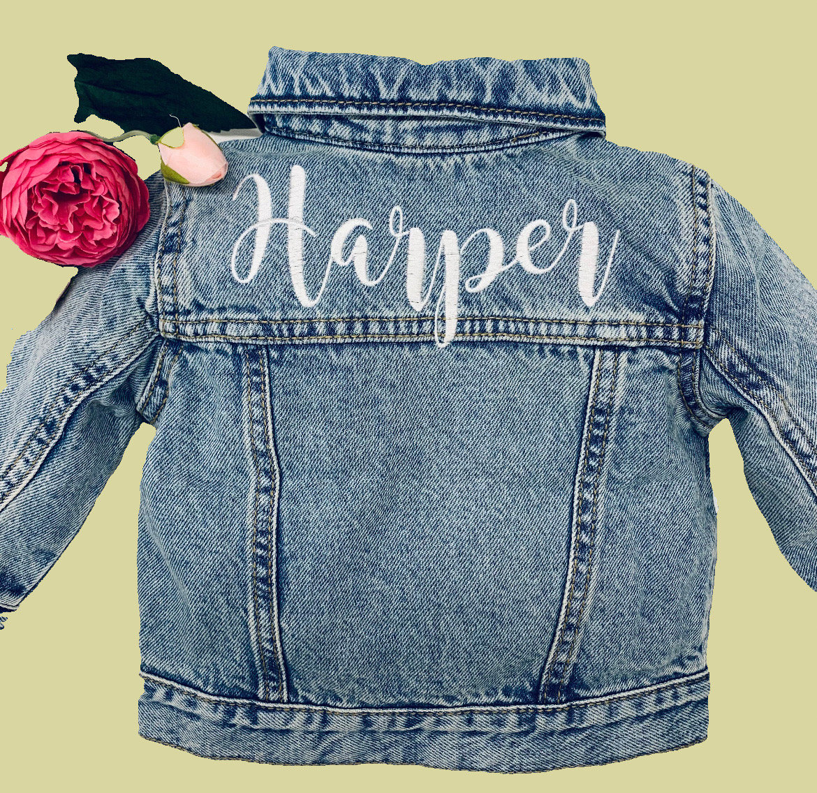 Chaqueta vaquera de alta calidad con bordado personalizado para bebés, niños pequeños, niñas y niños. Old Navy y Gap (tallas más pequeñas).