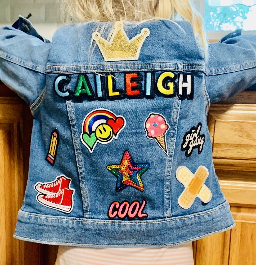 Jacket Patches Sewed on Your Jean Jacket Girls Chenille Letter Patch  Chenille Name Patch Denim Jacket Personalized Sewing 