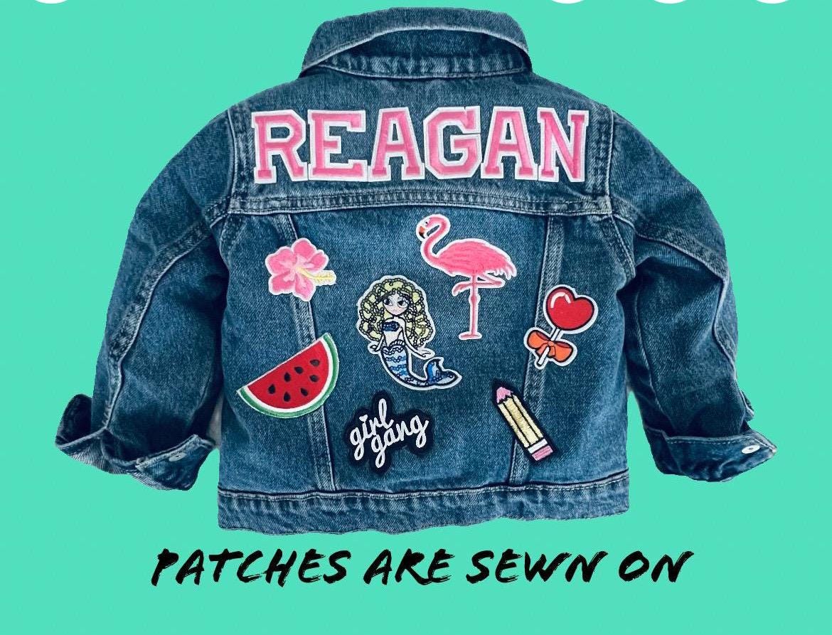 Custom Patched Denim Jacket: Personalized Name, Machine-Sewn
