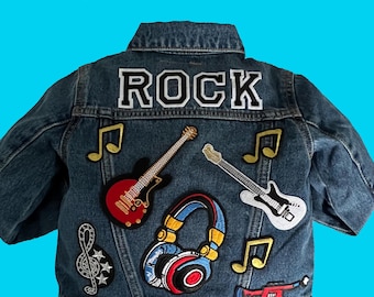 Custom Sewn on Rocker Patch  Denim Jacket Personalized Baby & Toddler. Unlimited Patches