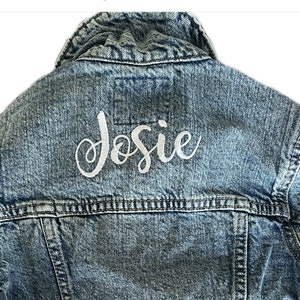 Embroidered Highest Quality Denim Jean Jackets personalized and customizable Boys and Girls Kids Baby Toddler Denim Jean jacket Old Navy Gap image 3