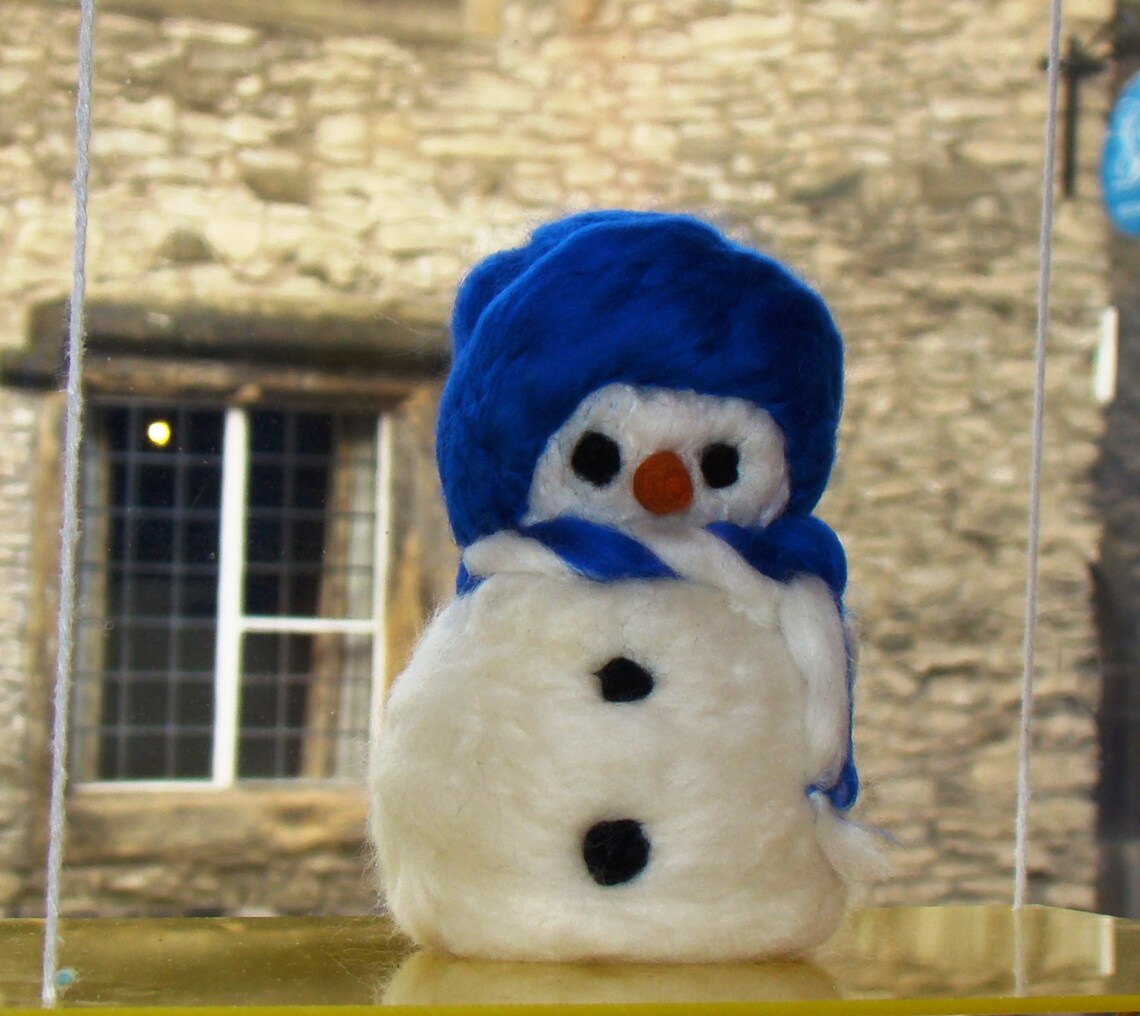 Kerst sneeuwpop Gevilte sneeuwpop wol sneeuwpop kerst Etsy