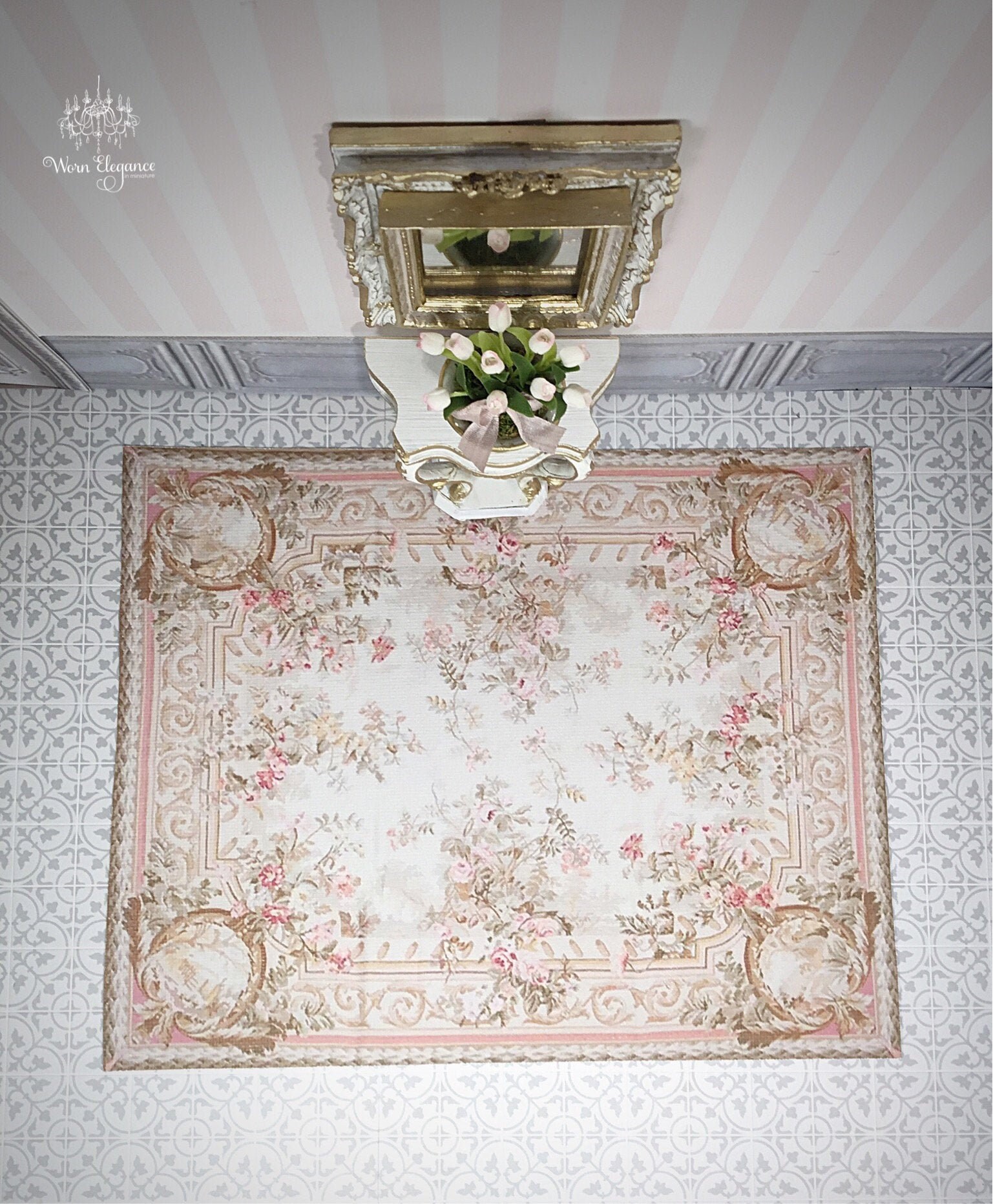 Dollhouse Miniature Rug 8 1:12 French French Rug Repro - Etsy
