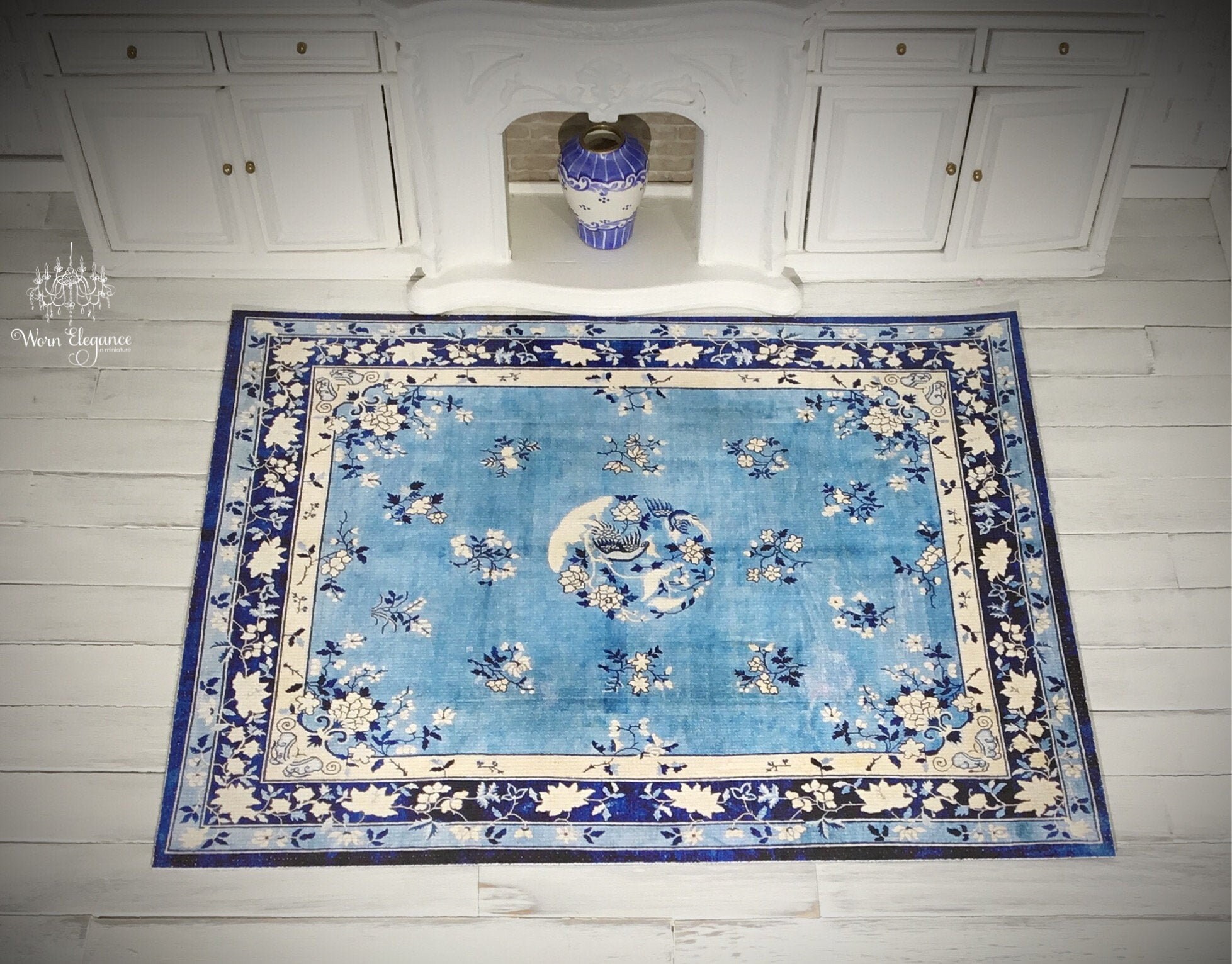 Dollhouse Miniature Oriental Rug 33, NEW, 112, Chinoiserie Style