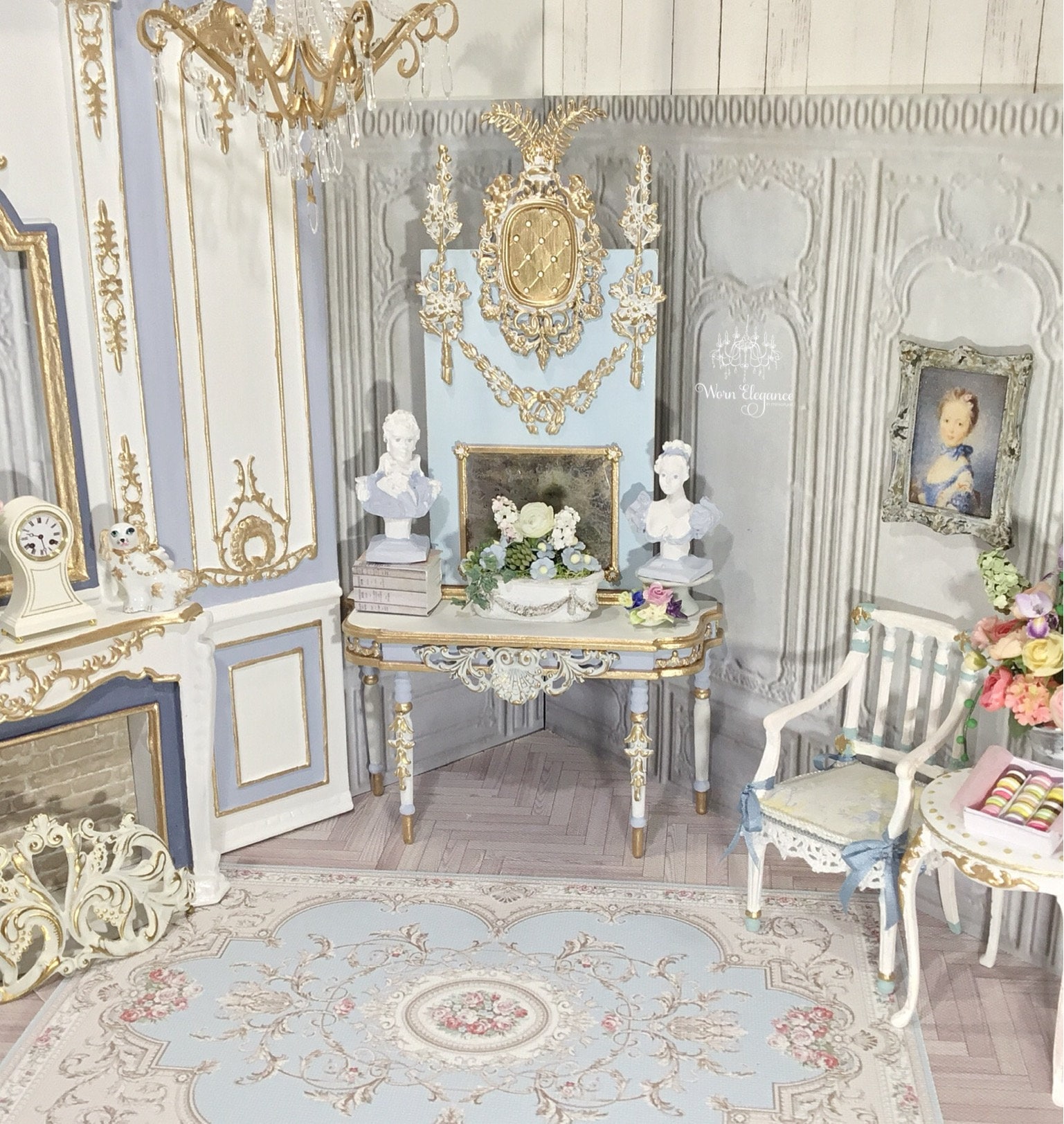 Dollhouse Miniature French Furniture, Console, Accent Table, 112, Ormolu, Rococo, Artisan, OOAK