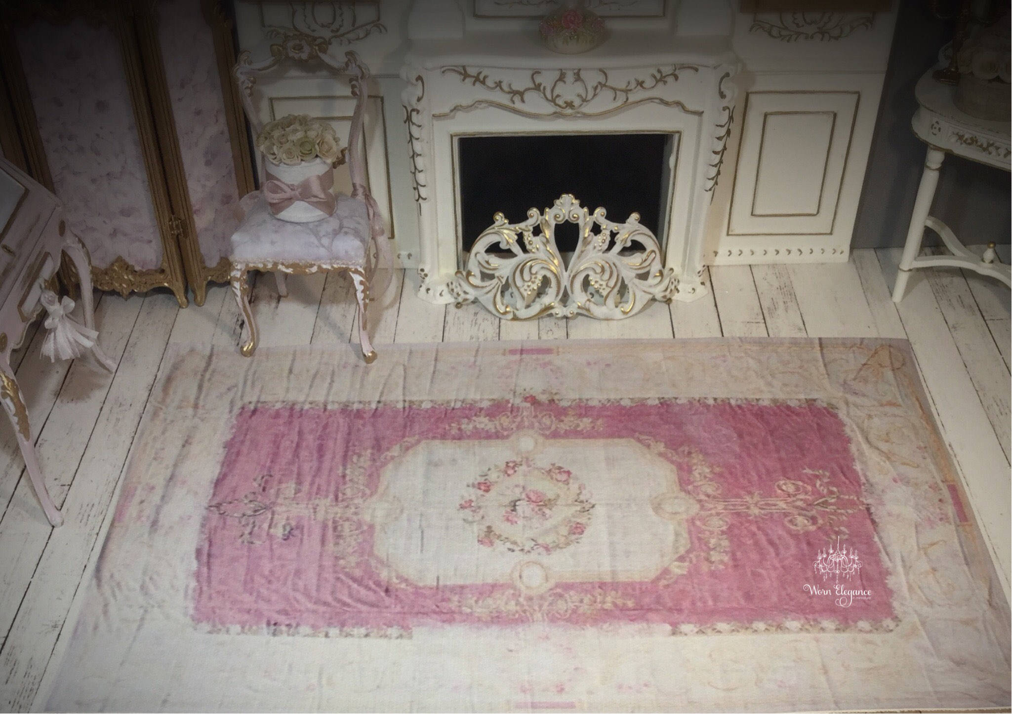 Dollhouse Miniature Rug 40, 112, French Style Aubusson Rug