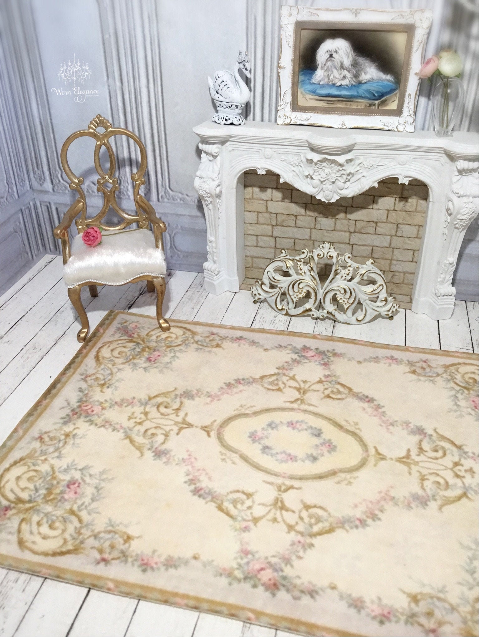 Dollhouse Rug 11, 112, Reproduction, French Antique Style, Floor