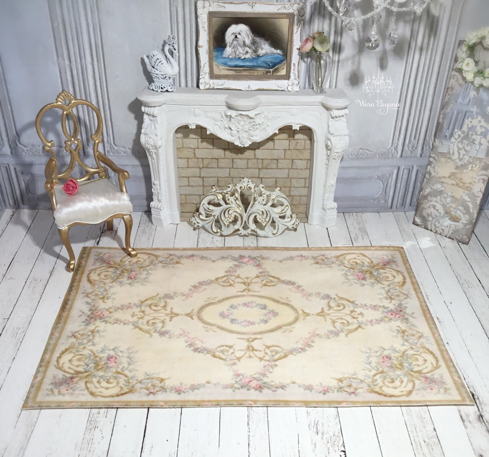 Dollhouse Rug 11, 112, Reproduction, French Antique Style, Floor