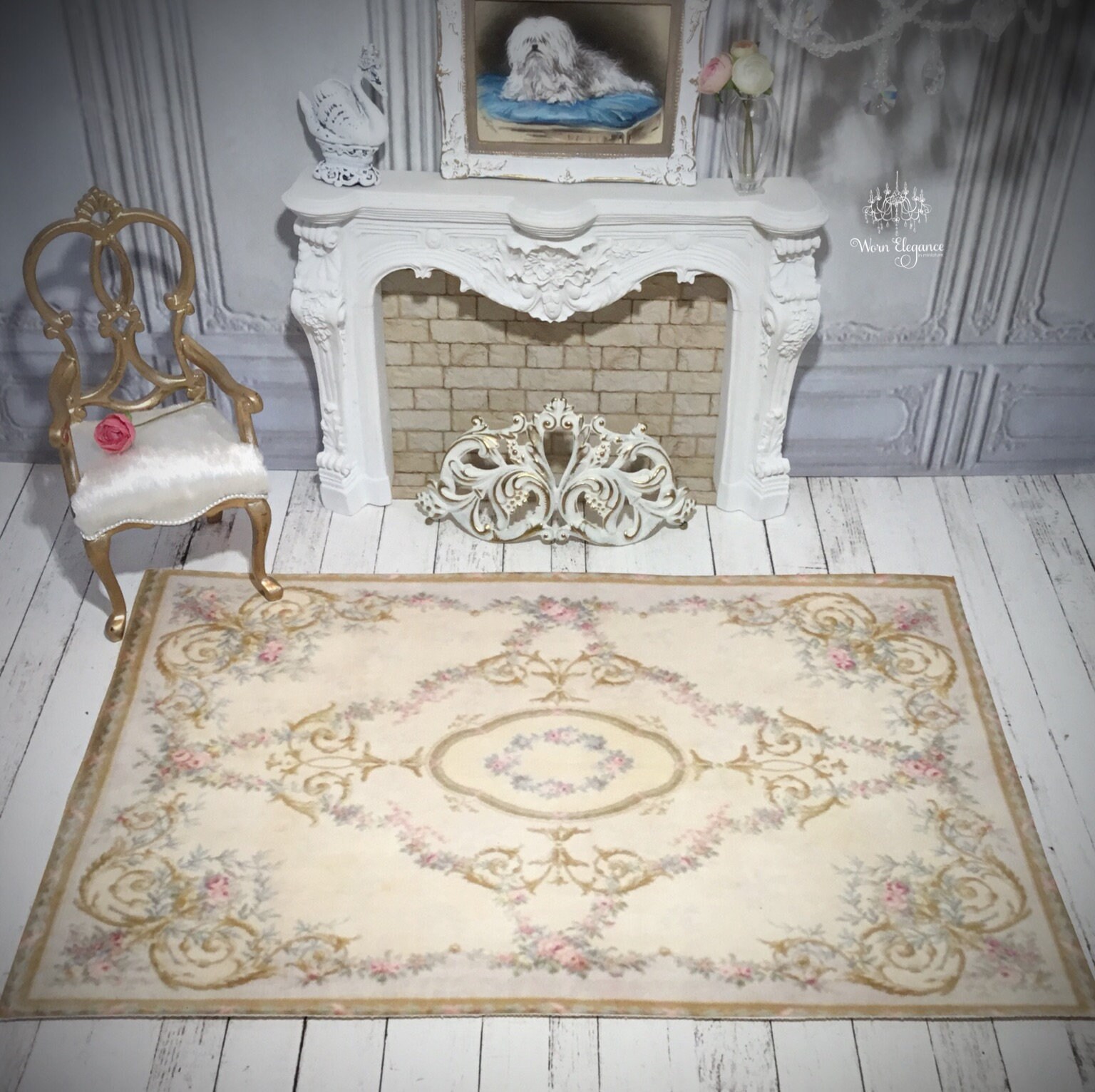 Dollhouse Rug 11, 112, Reproduction, French Antique Style, Floor