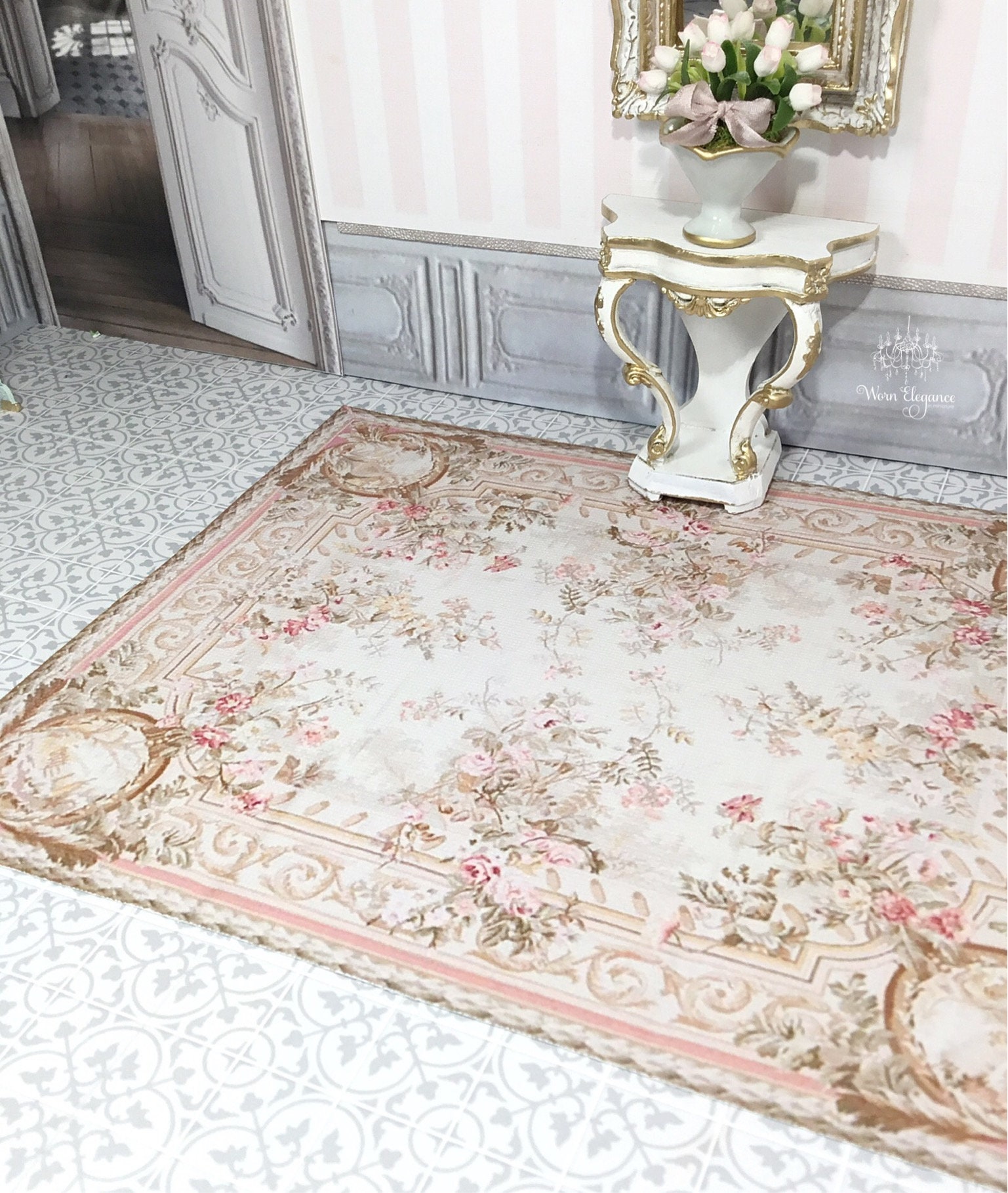 Dollhouse Miniature Rug 8, 112, French, French Rug, Repro,