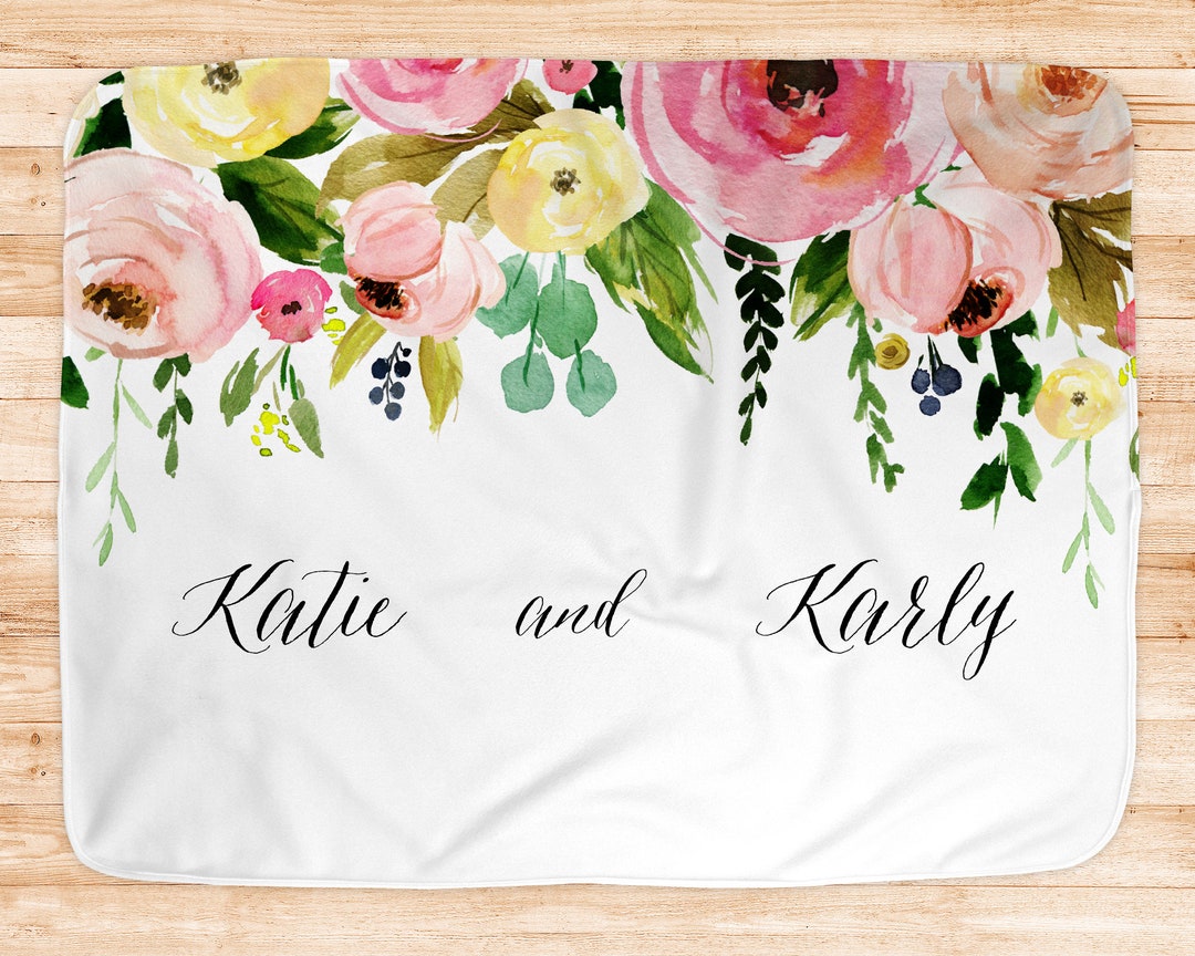 Twin Blanket Personalized Baby Blanket Baby Girl Blanket Etsy