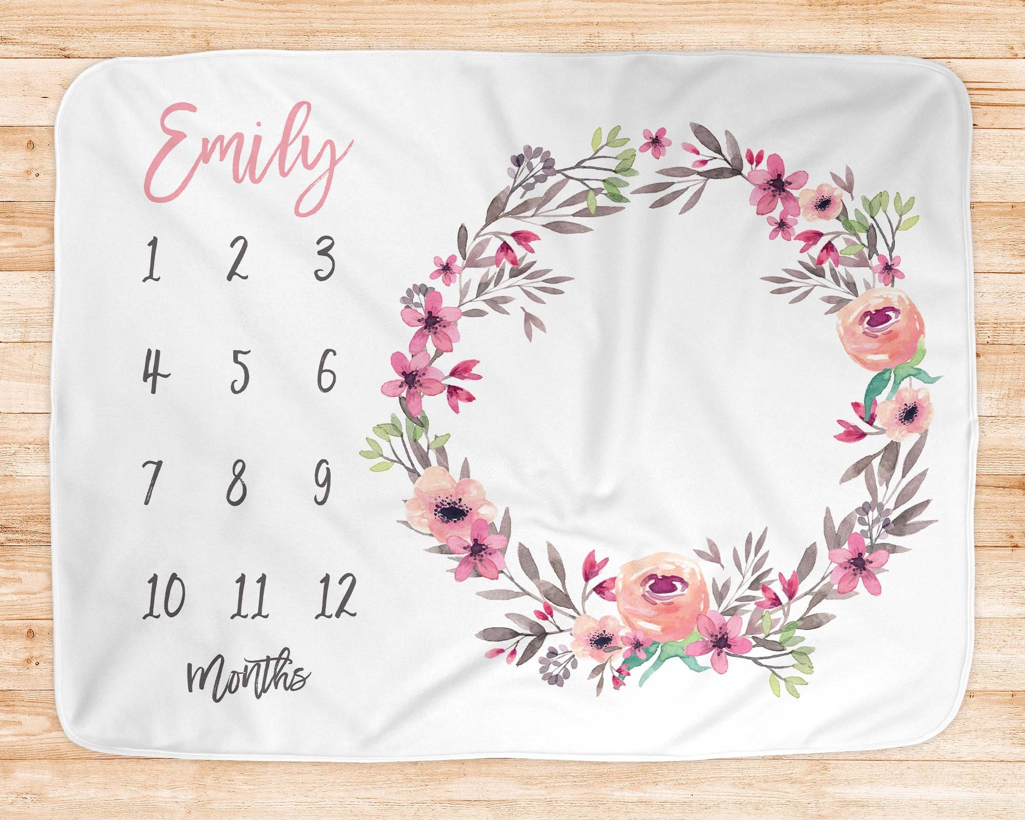 Floral Milestone Blanket Milestone Blanket Monthly Milestone Etsy