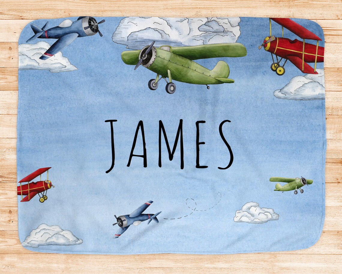 Airplane Blanket Travel Blanket Personalized Blanket Etsy
