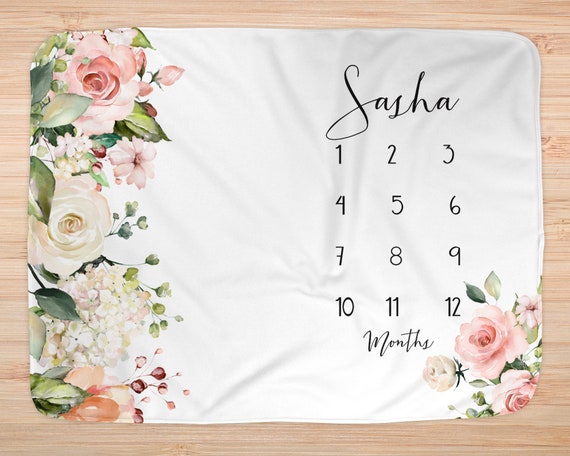 baby girl milestone blanket