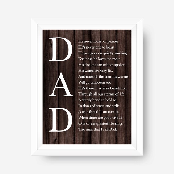 Dad Gifts My Daddy Is My Hero Printable Father S Day Etsy