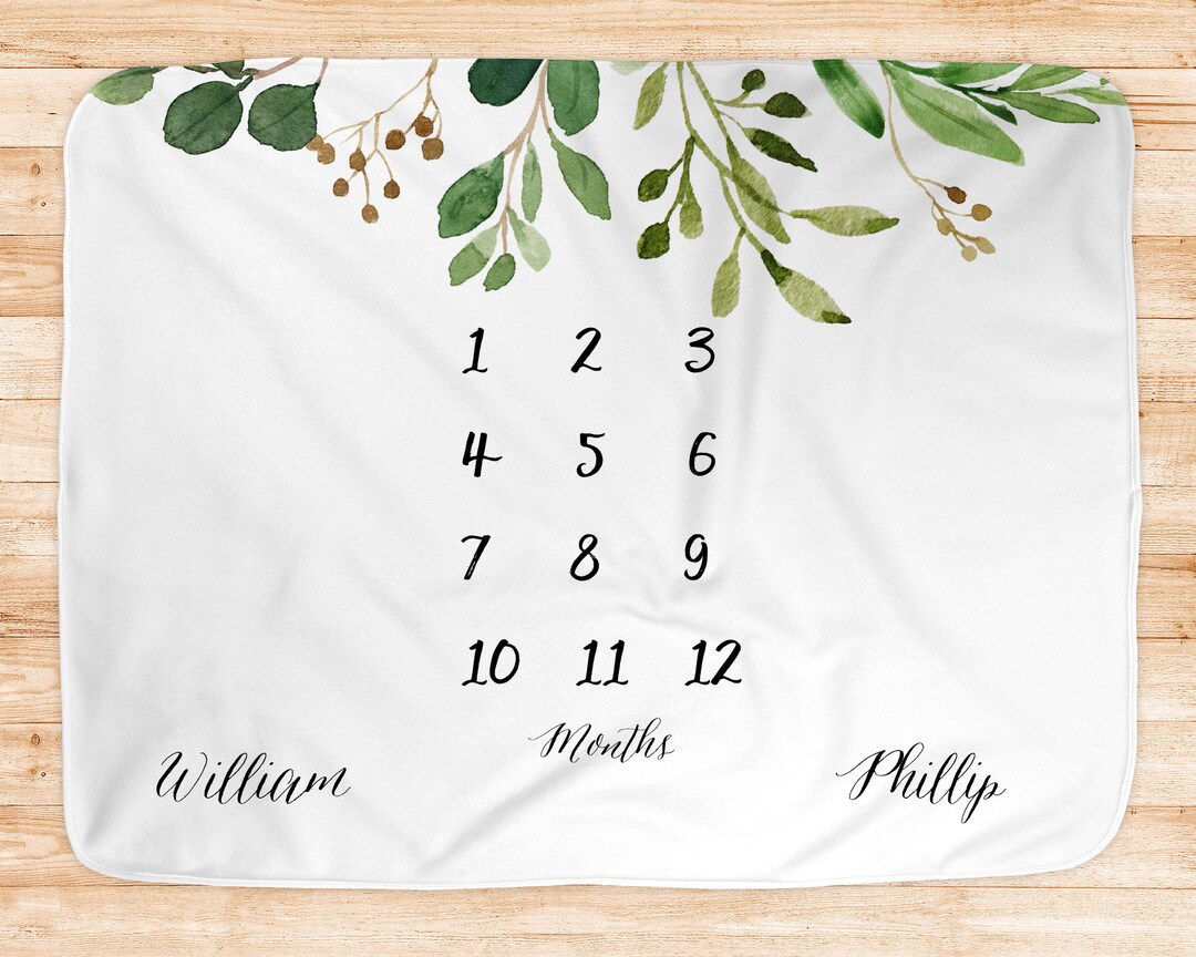 Unisex Twins Baby Blanket Twin Milestone Blanket Etsy