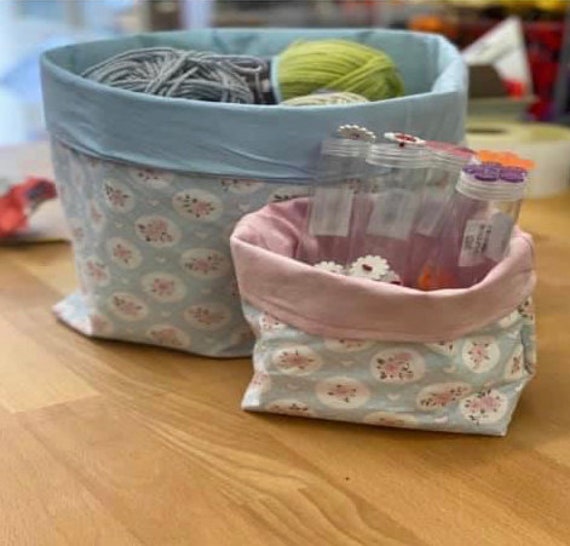 Fabric Storage Baskets Sewing Pattern PDF With Video Tutorial Etsy