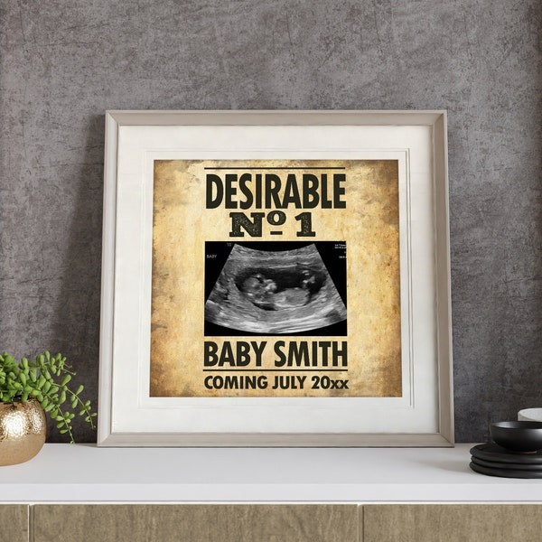 Magic Pregnancy Announcement, Digital Download, Wizard Baby Announcement, Wanted Poster, Geek Baby Announcement